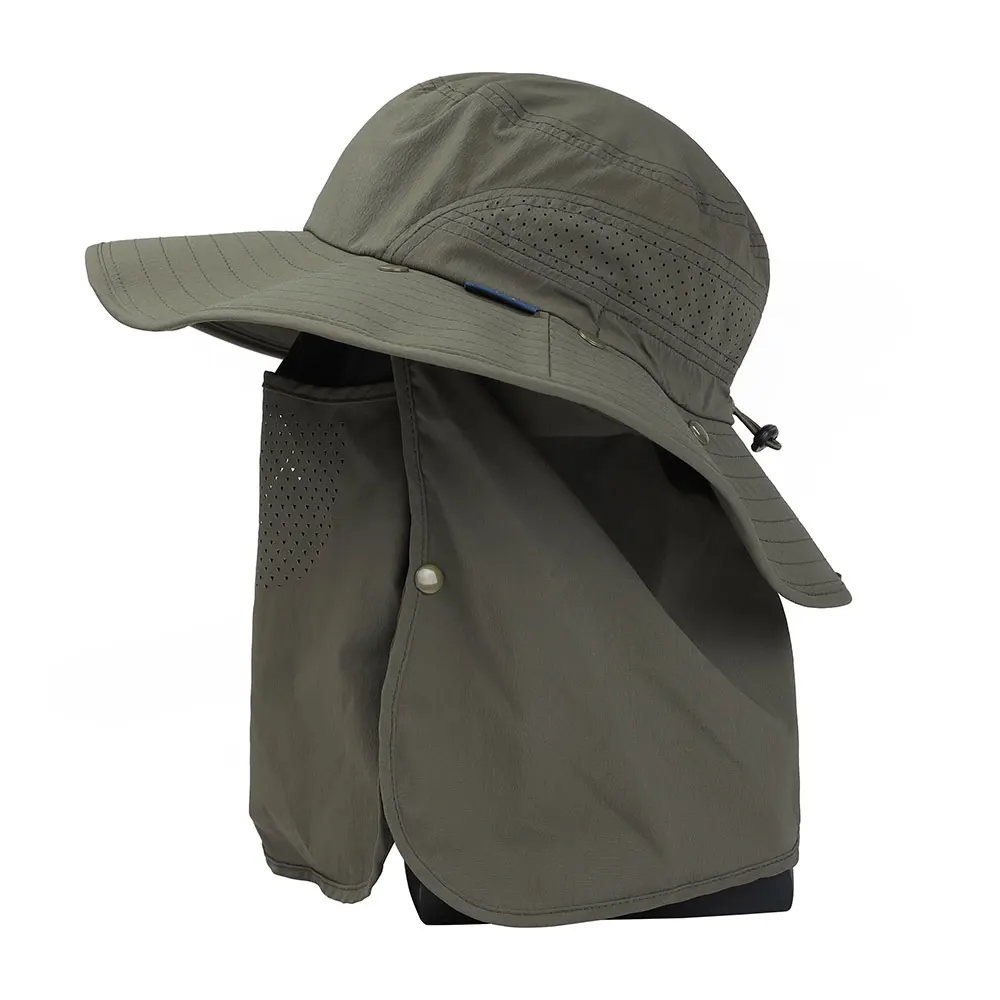 Emersongear BlueLabel-Sombrero con volantes para caza al aire libre, Camping, máscara facial desmontable, gorra con Panel trasero, gorros a prueba de sol de nailon - imagen 4
