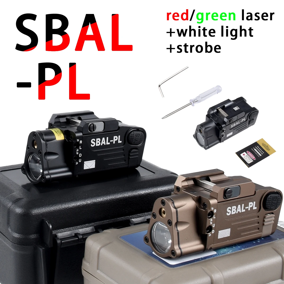 Linterna táctica SBAL PL, indicador láser, punto rojo, pistola láser verde, lámpara de explorador, luz de Airsoft, luz de Metal - imagen 2