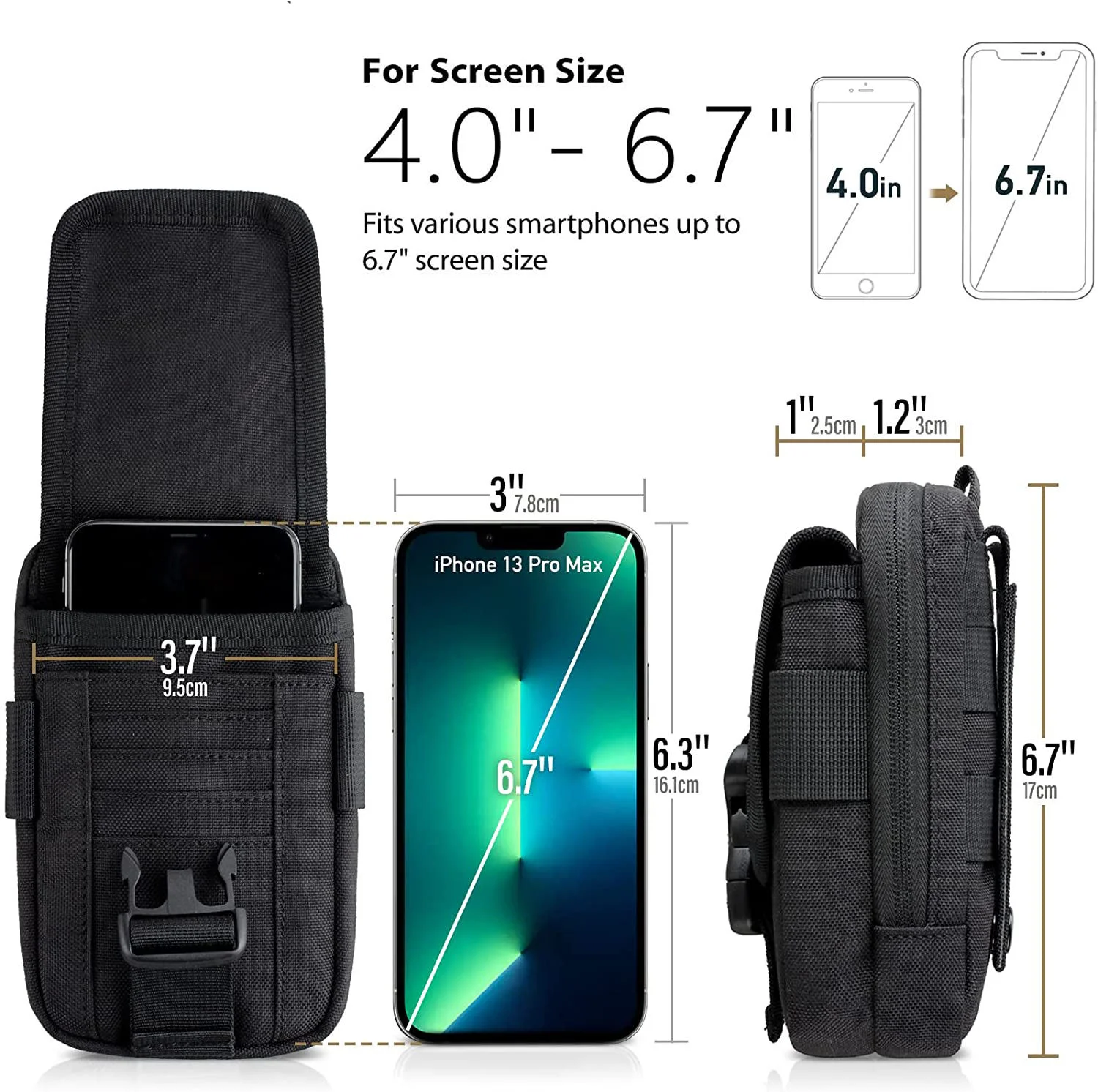 Bolsa Táctica Molle para Exteriores, Bolsa de Accesorios para Cintura, Bolsa de Cinturón Duradera para Teléfono, Organizador para Escalada, Viajes y Senderismo