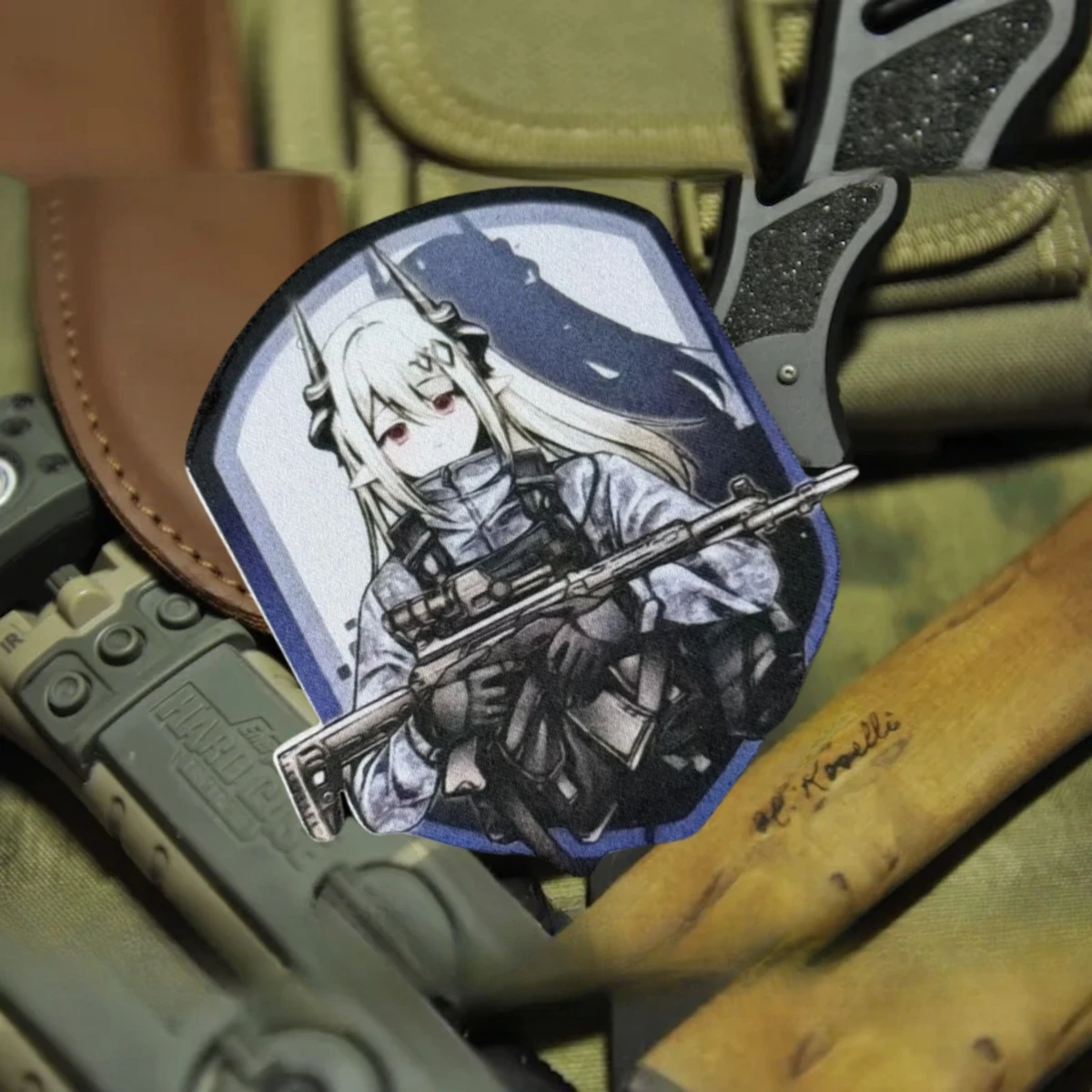 Parche de insignia de moral divertida de Chica de Anime, emblema táctico militar, parches de gancho y bucle impresos para ropa, pegatinas para mochila