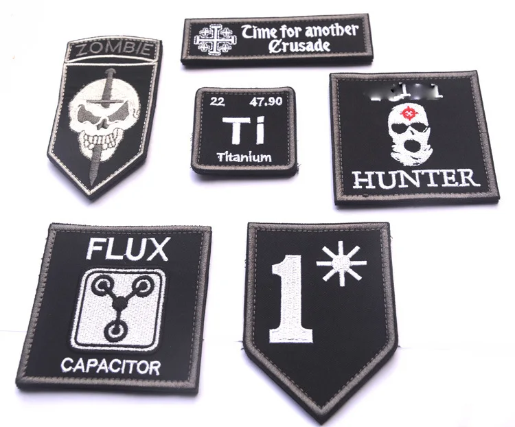 TI titanio FLUX parche táctico bordado hunter brazalete aplique insignia gancho y bucle aplique para jeans chaqueta mochila - imagen 2