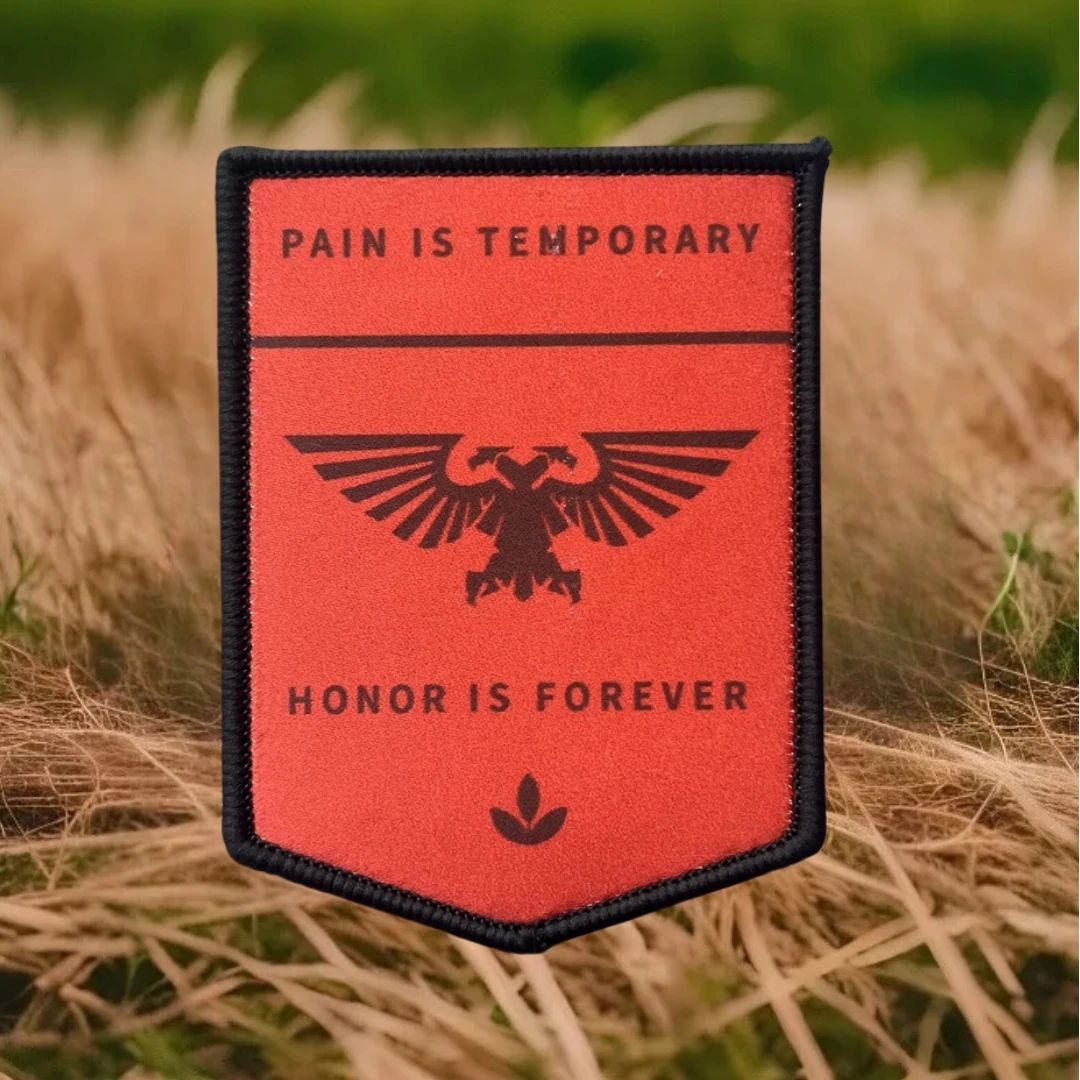 El dolor es temporal, el honor es eterno, parches impresos con gancho para ropa, insignia de moral táctica, pegatina para mochila del ejército militar - imagen 3