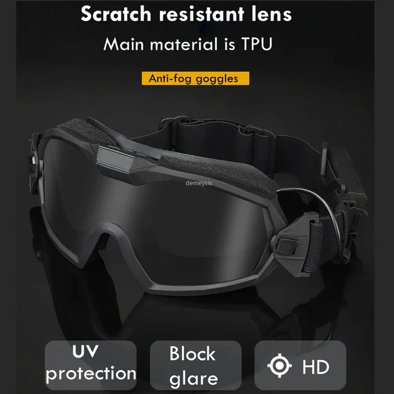 Gafas tácticas con microventilador, lentes intercambiables antiniebla para exteriores, Paintball CS, para motocicleta - imagen 5