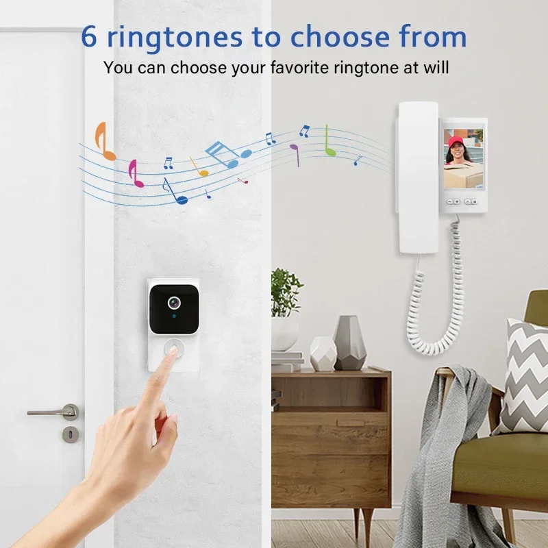 Timbre de visión nocturna infrarroja Y8-KP1, videoportero con pantalla de 3,5 pulgadas, resolución de 320x480, emparejamiento con un solo clic - imagen 4