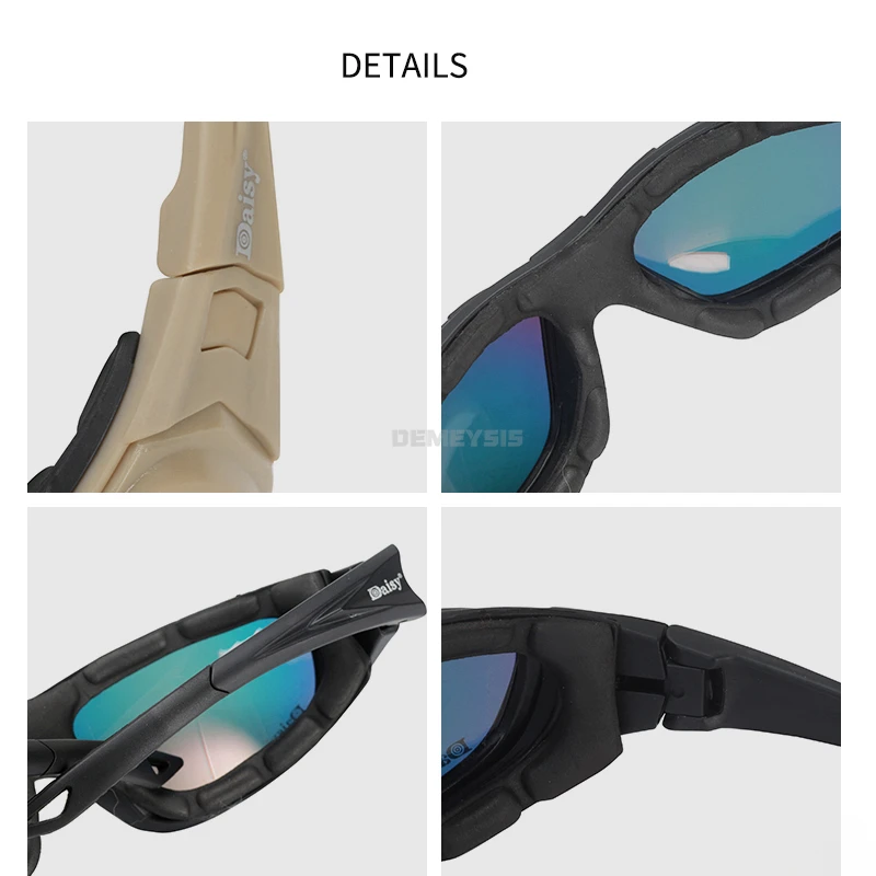 Gafas polarizadas tácticas CS con lentes de 4 colores, protección UV, gafas de sol para senderismo y motocicleta, gafas de protección para disparar Airsoft - imagen 5