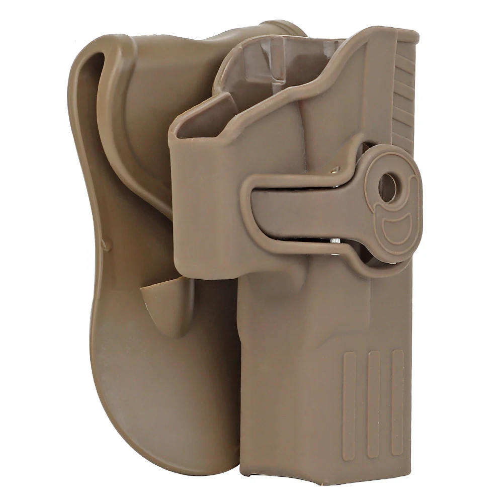 Funda de pistola de mano derecha para TOKYO MARUI KJW GLOCKS, ajustable a 360 grados, funda de PE para pistola de caza táctica, se adapta a cinturón Molle Stystem - imagen 4