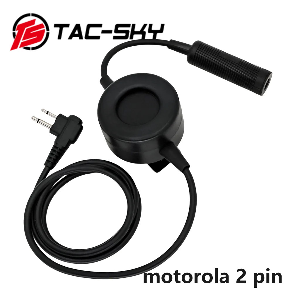 Adaptador de walkie-talkie, accesorio de auriculares tácticos TS TAC-SKY, botón pulsador TCI PTT, Para Kenwood ICOM Motorola MILAND Yaesu, enchufes - imagen 5
