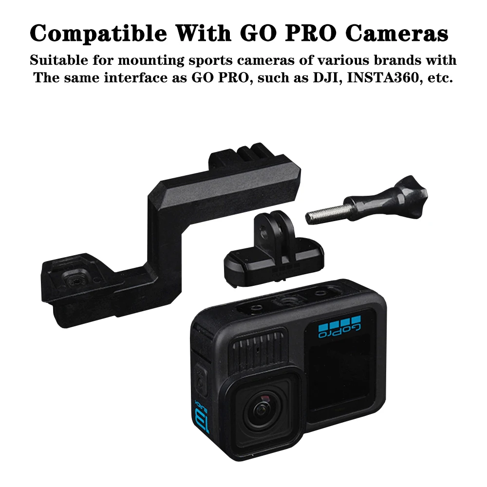 Soporte adaptador para cámara deportiva, casco táctico montado, Compatible con DJI,INSTA360, etc. Cámaras GO PRO/Juego de guerra de caza Negro - imagen 5