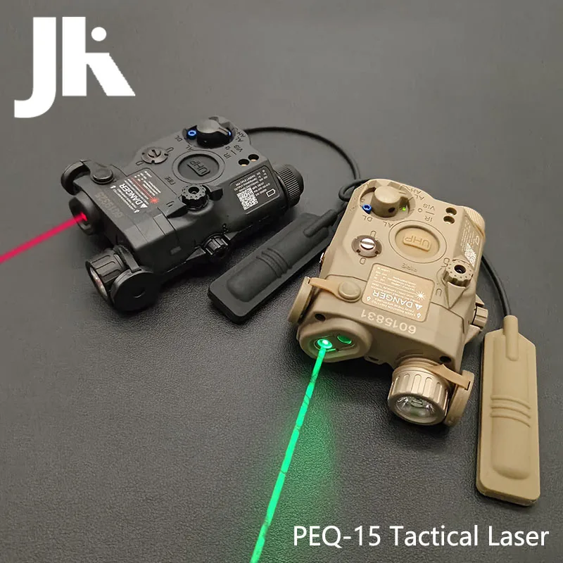 PEQ15 IR indicador de puntería láser Airsoft LED blanco/láser de punto verde rojo apto para riel de 20MM táctico doble láser arma de caza al aire libre - imagen 3