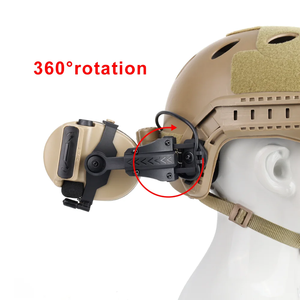 Kit de montaje de riel de soporte de casco táctico Z-TAC, adaptador de riel de casco de arco para auriculares tácticos ZCOMTA II ZCOMTA III Airsoft - imagen 3