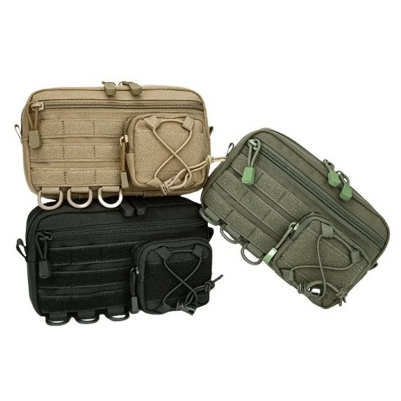 Bolsa táctica Molle Horizontal Admin con bolsillo frontal con cordón, bolsa EMT, bolsa Orgaznier de utilidad EDC