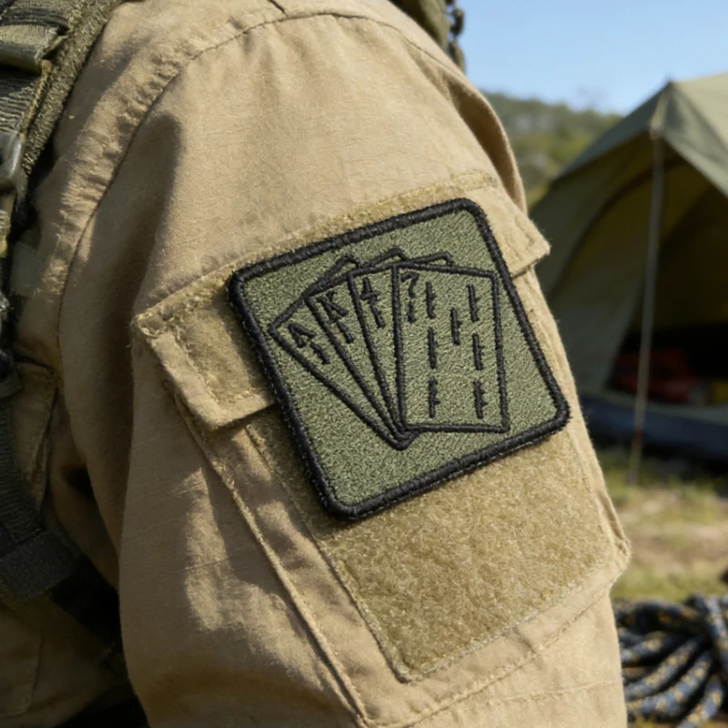 Parche aplicado en mochila táctica