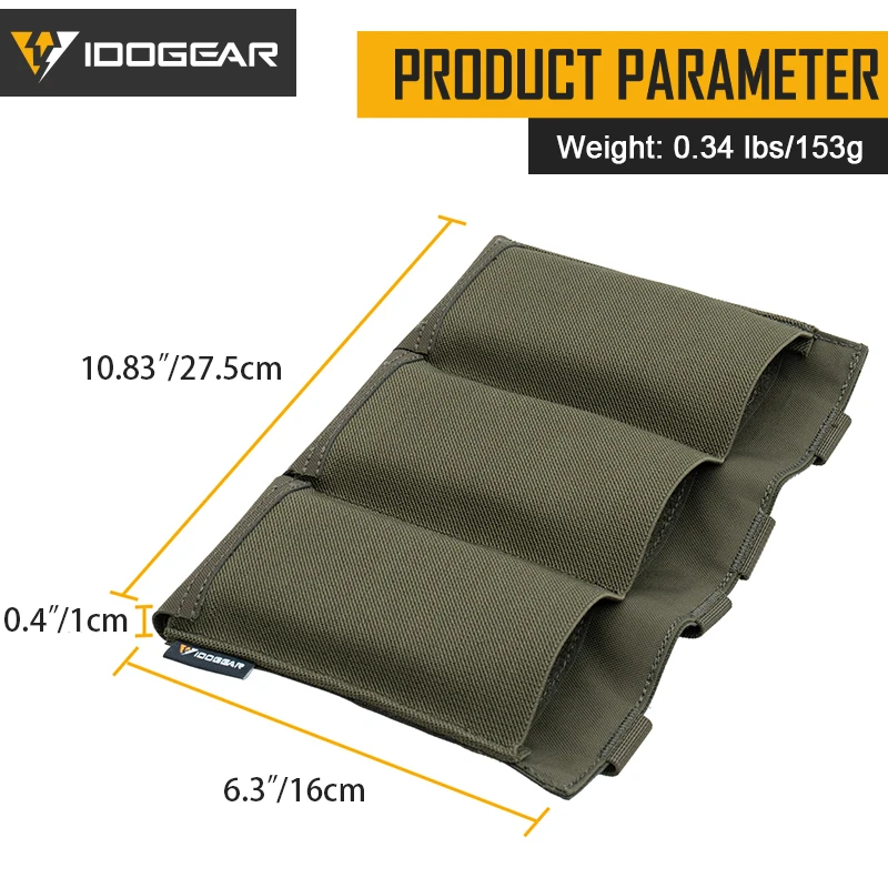 IDOGEAR-bolsa táctica Mag con banda elástica, portador Triple Mag para sistema MOLLE 308 556, soporte táctico 35127 - imagen 4
