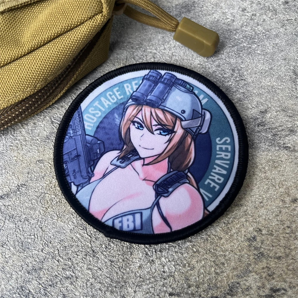 Anime Girl Rainbow 6 Airsoft Morale insignia parche militar táctico brazalete gancho y bucle ropa mochila accesorios pegatinas - imagen 4