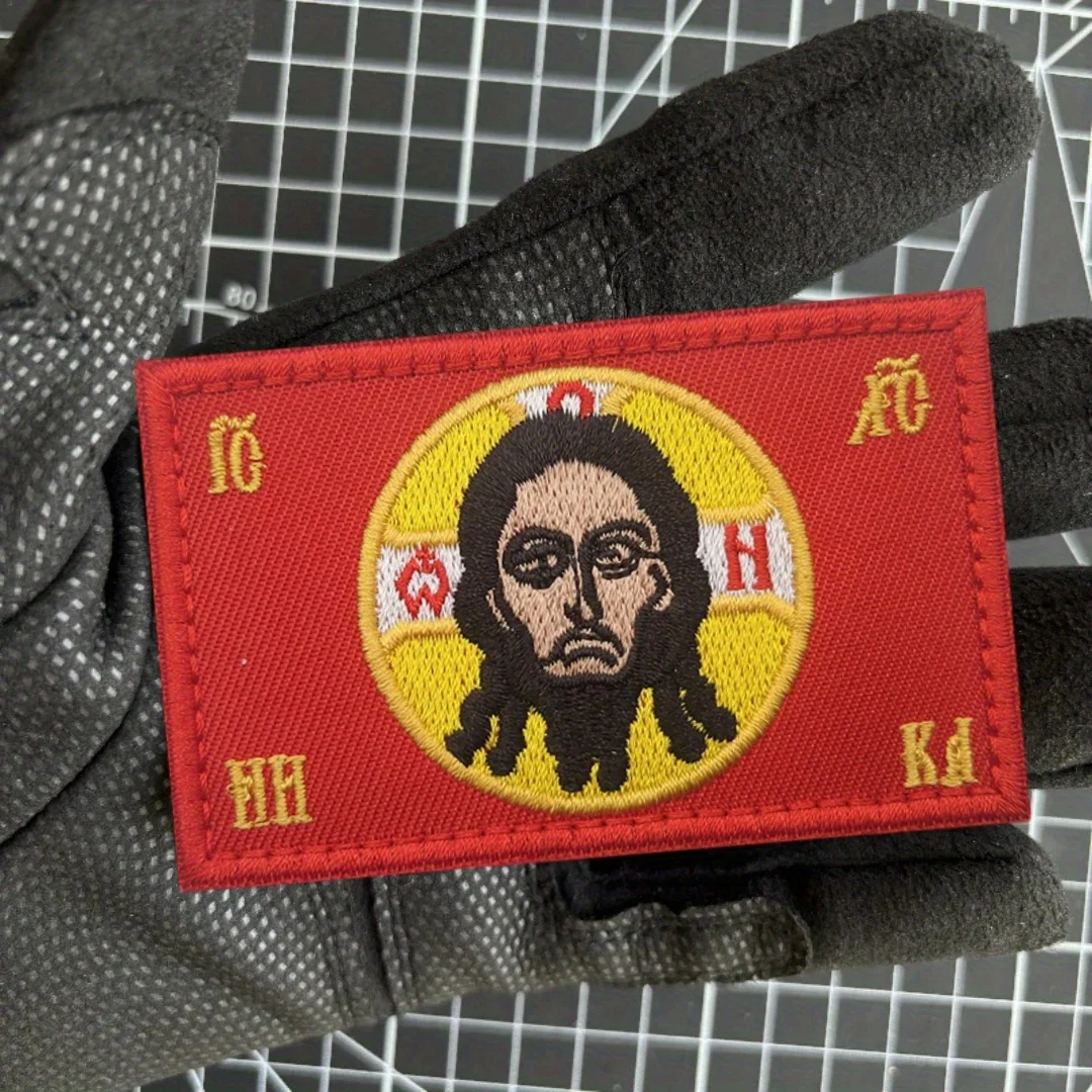 Insignia de moral táctica de Jesús, parches bordados con gancho y bucle para ropa, brazalete del ejército militar, pegatina para mochila - imagen 5
