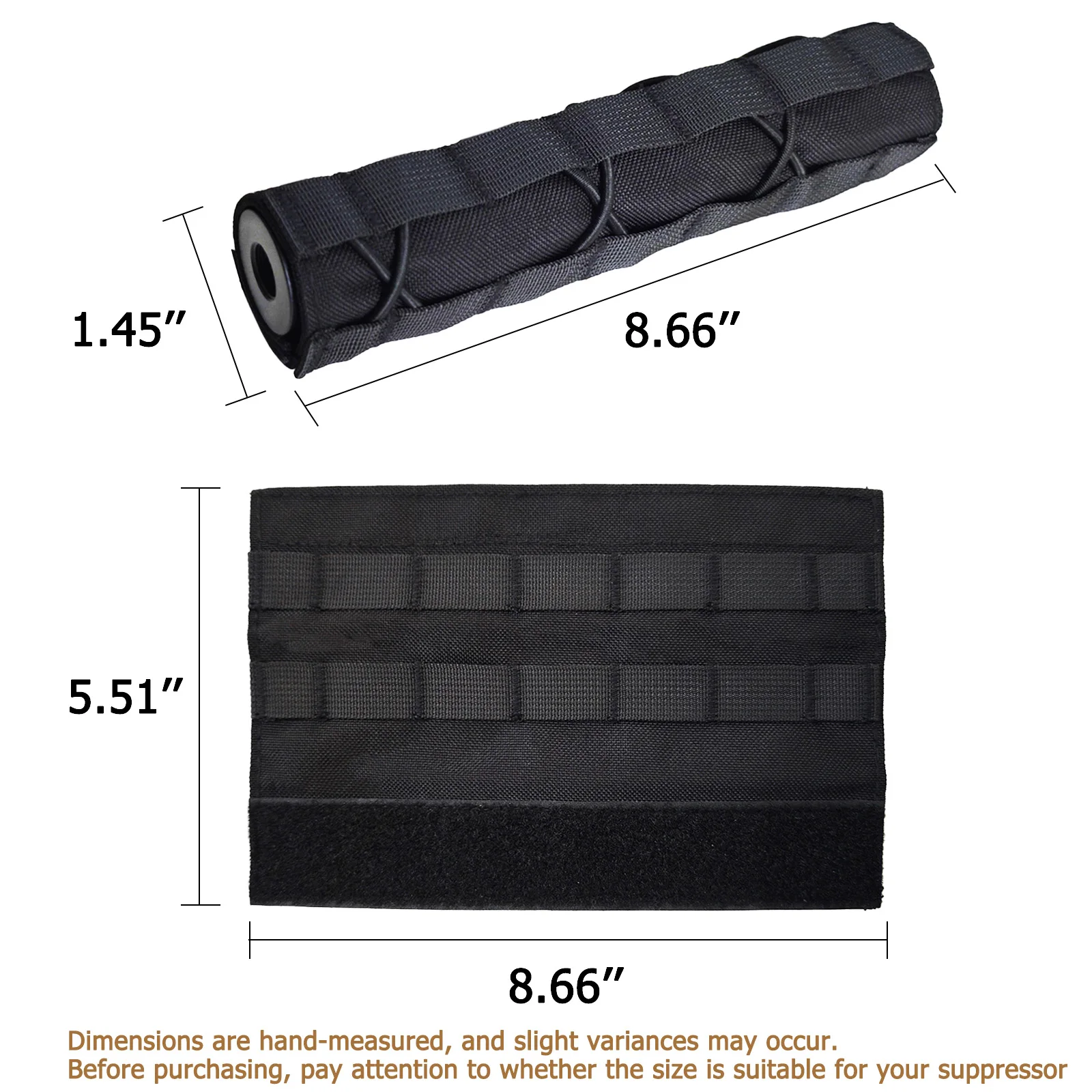 Funda supresor MOLLE Airsoft – Protector ajustable silenciador táctico - imagen 3
