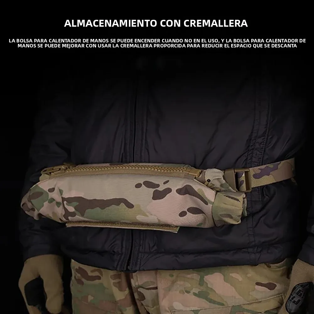 Bolsa táctica para calentador de manos, guantes gruesos para deportes al aire libre, caza, tiro, entrenamiento, guantes resistentes al frío, paquete de cintura de almacenamiento portátil - imagen 4