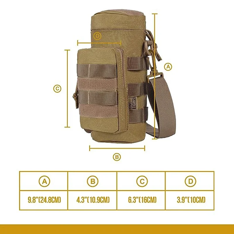 ONETIGRIS funda táctica MOLLE portabotellas con bolsillo y correa - imagen 5