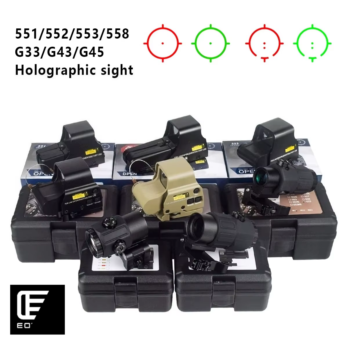 Colimador holográfico Eo**ch mira táctica punto rojo para airsoft - imagen 3