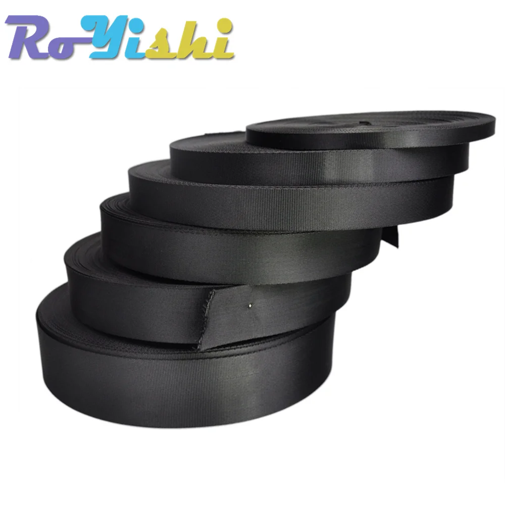 Cinta de nailon de 1 yarda, cinturón de seguridad, cinta jacquard para ordenador, mochila para exteriores, piezas para bolso, color negro - imagen 5