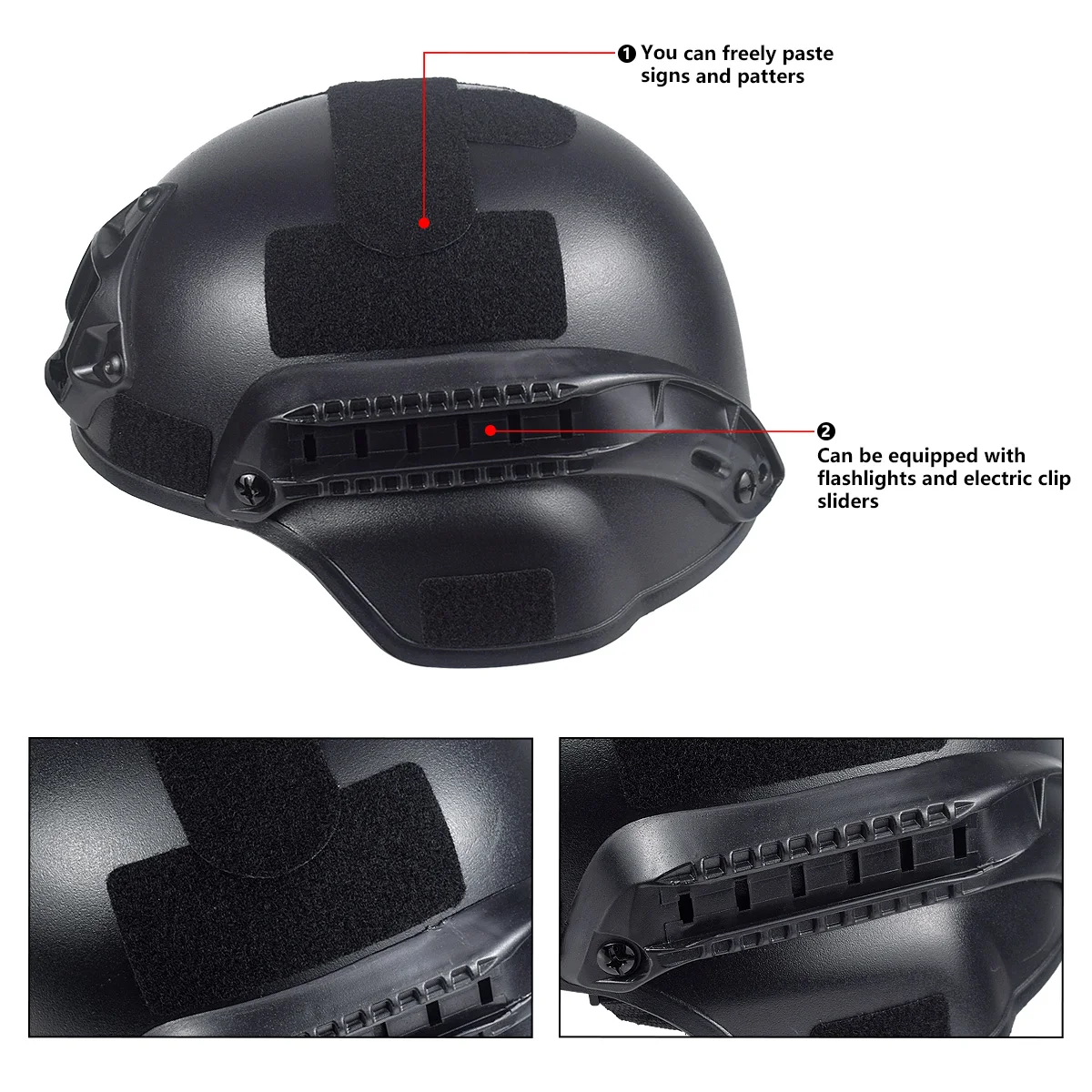 MICH 2000 casco táctico de combate protector MH con riel lateral NVG al aire libre táctico Painball CS SWAT montar proteger casco M88 - imagen 5
