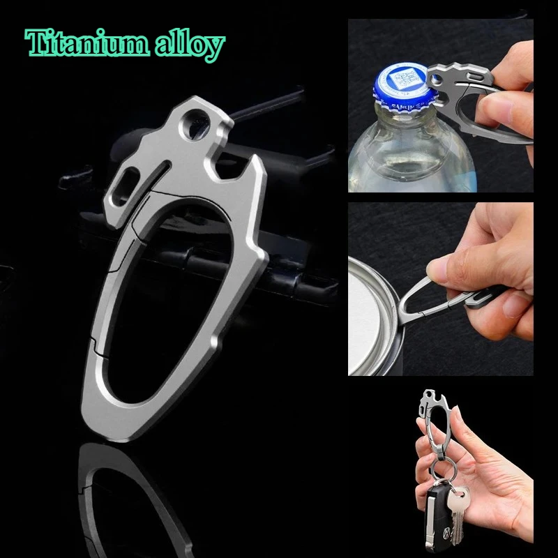 Llavero multiusos de titanio EDC con abrebotellas y extractor - imagen 4