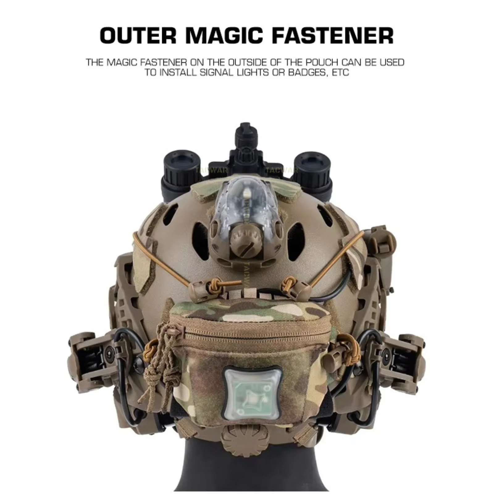 Bolsa de batería trasera para casco táctico Universal, paquete de almacenamiento de contrapeso NVG para cascos rápidos MK1 PJ Airsoft, nailon duradero - imagen 5