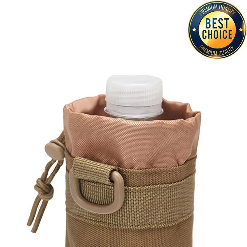 Bolsa para botella de agua de caza, bolsa para hervidor Molle para exteriores, soporte para acampar, senderismo, ciclismo, bolsa para botella con cordón, botella multifunción - imagen 4