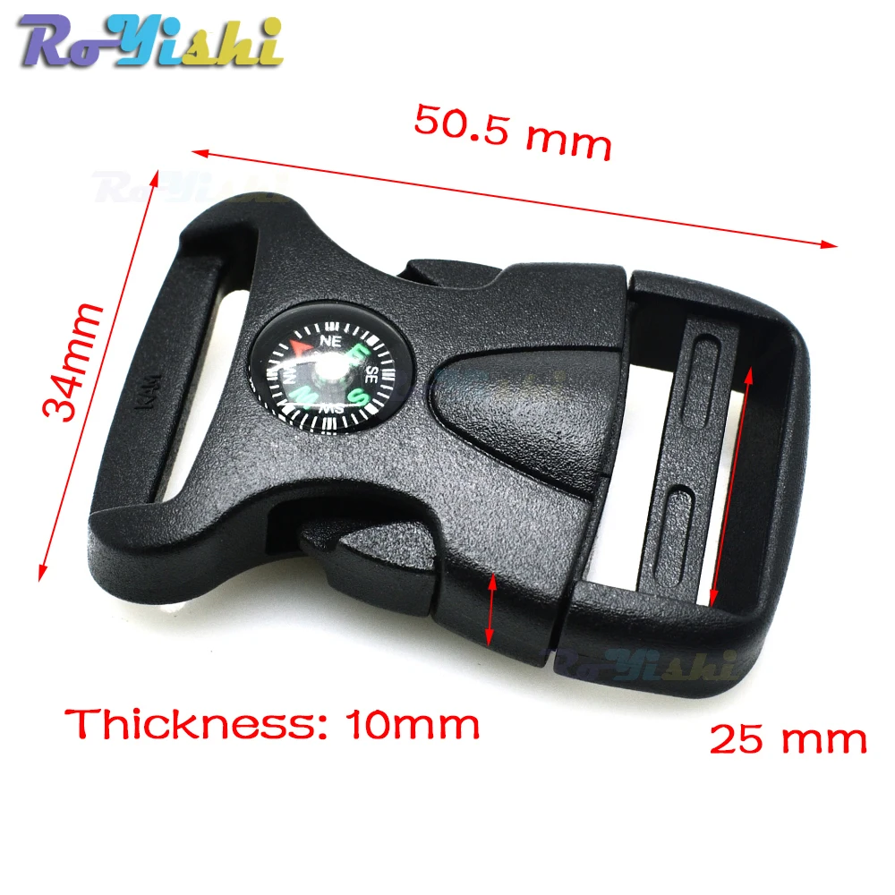 Hebilla de liberación lateral de plástico de 1 "(25 mm) con brújula para mochila bolsa de camping - imagen 2