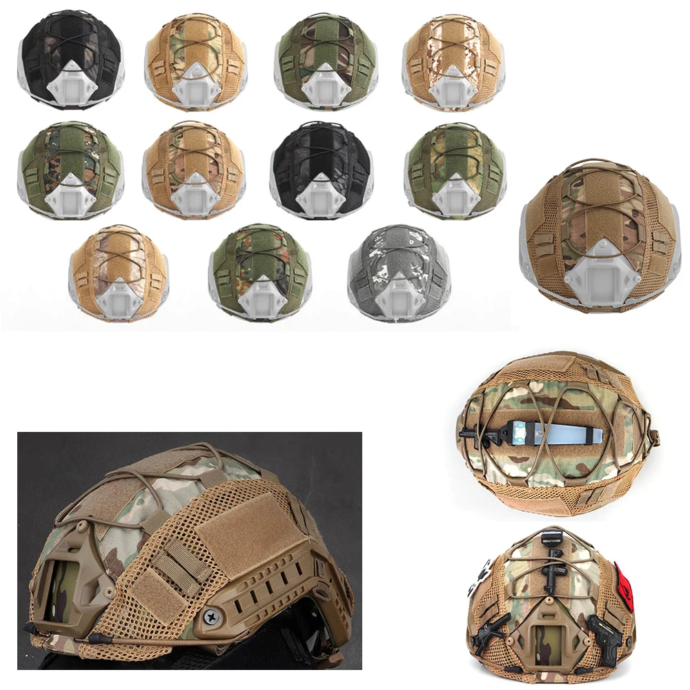 NUEVA cubierta de casco táctico al aire libre 1 Uds camuflaje táctico casco rápido tela accesorios de casco de caza con cordón elástico