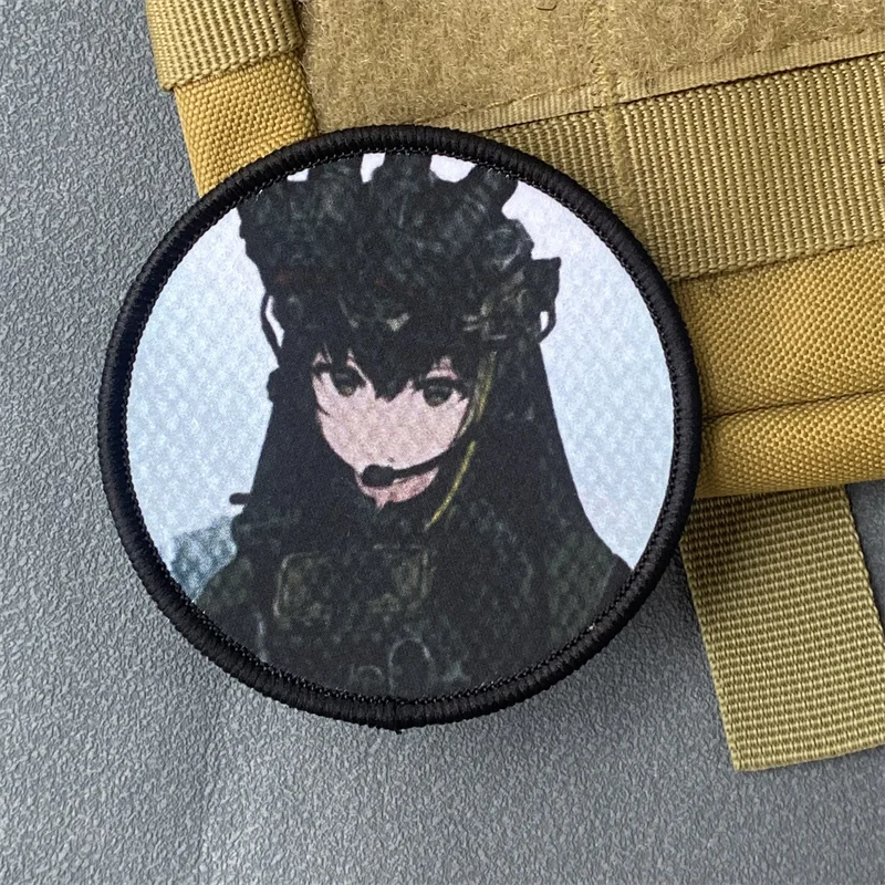 Parche táctico de Chica de Anime, brazalete con gancho y bucle estampado, insignia de moral militar, mochila, ropa, pegatina decorativa, brazalete - imagen 3