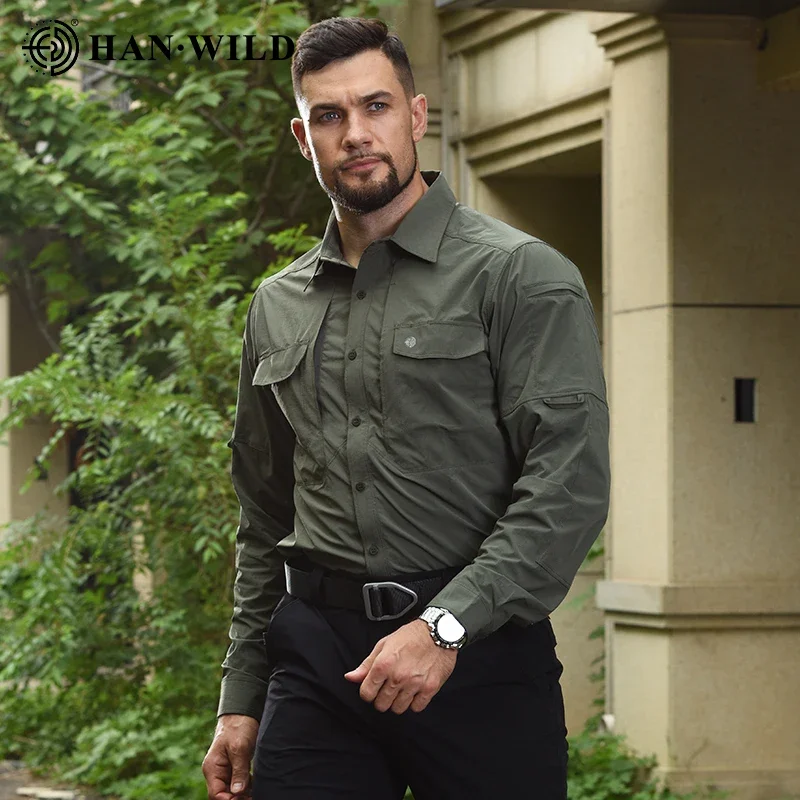 Camisas de combate para hombre, camisa urbana informal de manga larga, sobrecamisa, ropa para hombre, blusas Airsoft, camisetas de secado rápido, ropa de caza - imagen 3