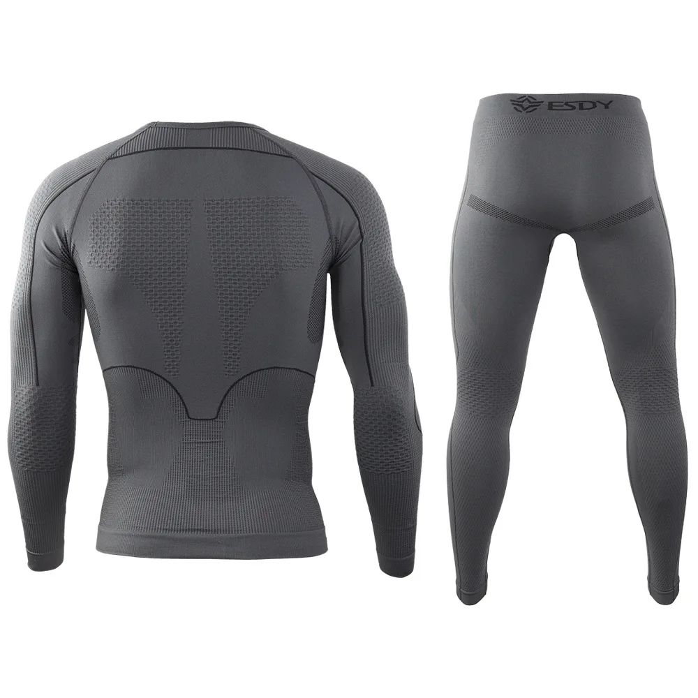 Ropa interior térmica de punto para deportes nuevos al aire libre para hombres, transpirable, de secado rápido, entrenamiento, Fitness, Yoga, No.2, ropa interior sin costuras - imagen 4