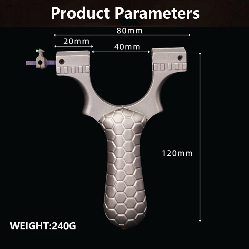 Catapulta plegable de aleación de titanio Tc21, Mini Catapulta de goma plana de bolsillo sin tirantes para caza al aire libre, competición, práctica de tiro - imagen 3