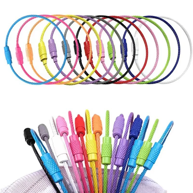 Clip de etiqueta de equipaje de alambre de acero inoxidable colorido, duradero y fácil de instalar, perfecto para viajes y uso diario, 10 Uds. - imagen 3