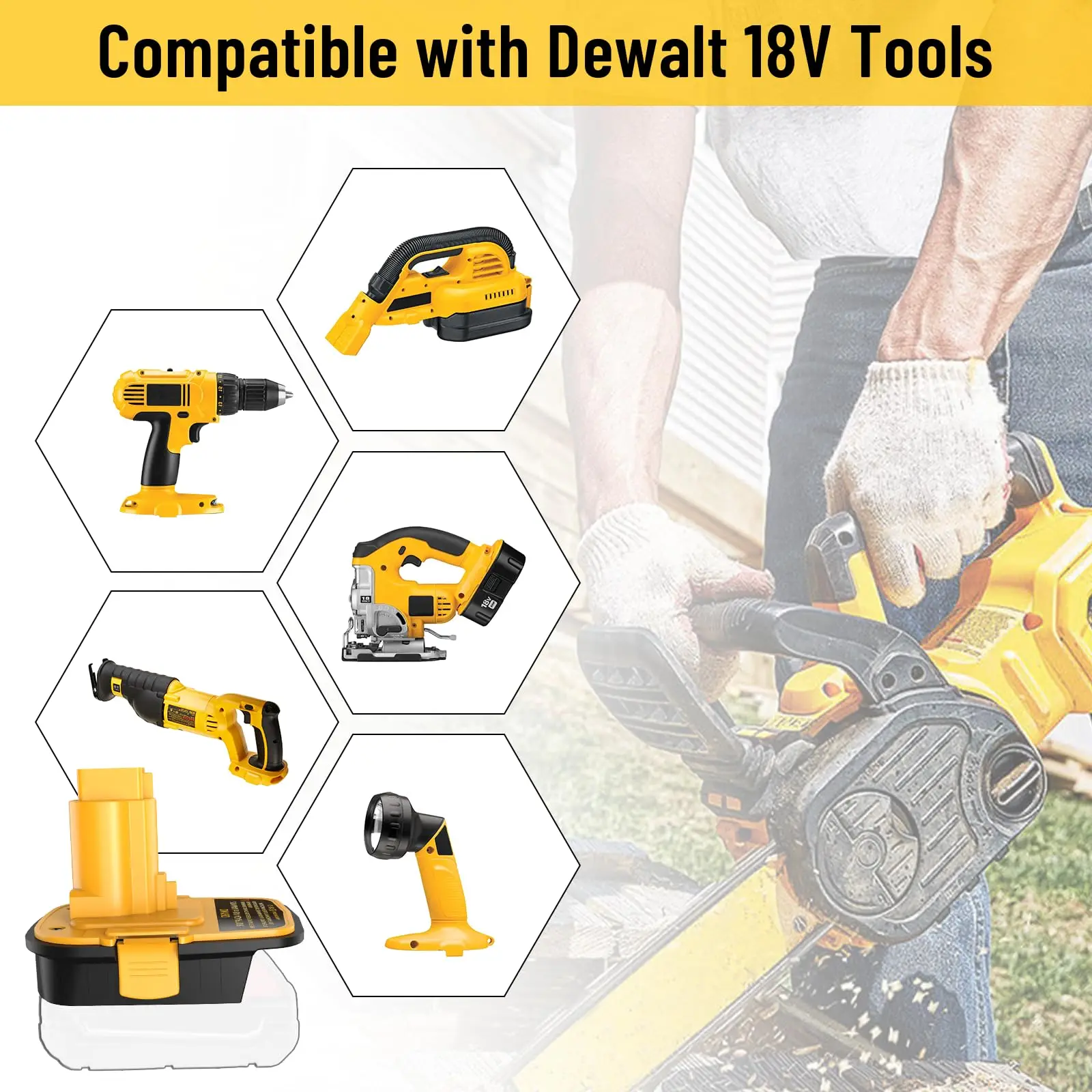 Adaptador de batería con convertidor USB para DeWalt para batería de litio Milwaukee a herramientas eléctricas de batería DeWalt NiCad y NiMh - imagen 4