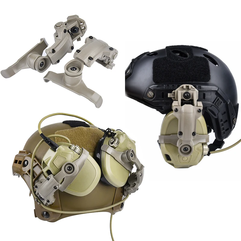 WADSN Wendy FLUX riel rápido para casco, soporte para auriculares con rotación de 360 °, adaptador de auriculares AMP, orejera colgante para espalda - imagen 4