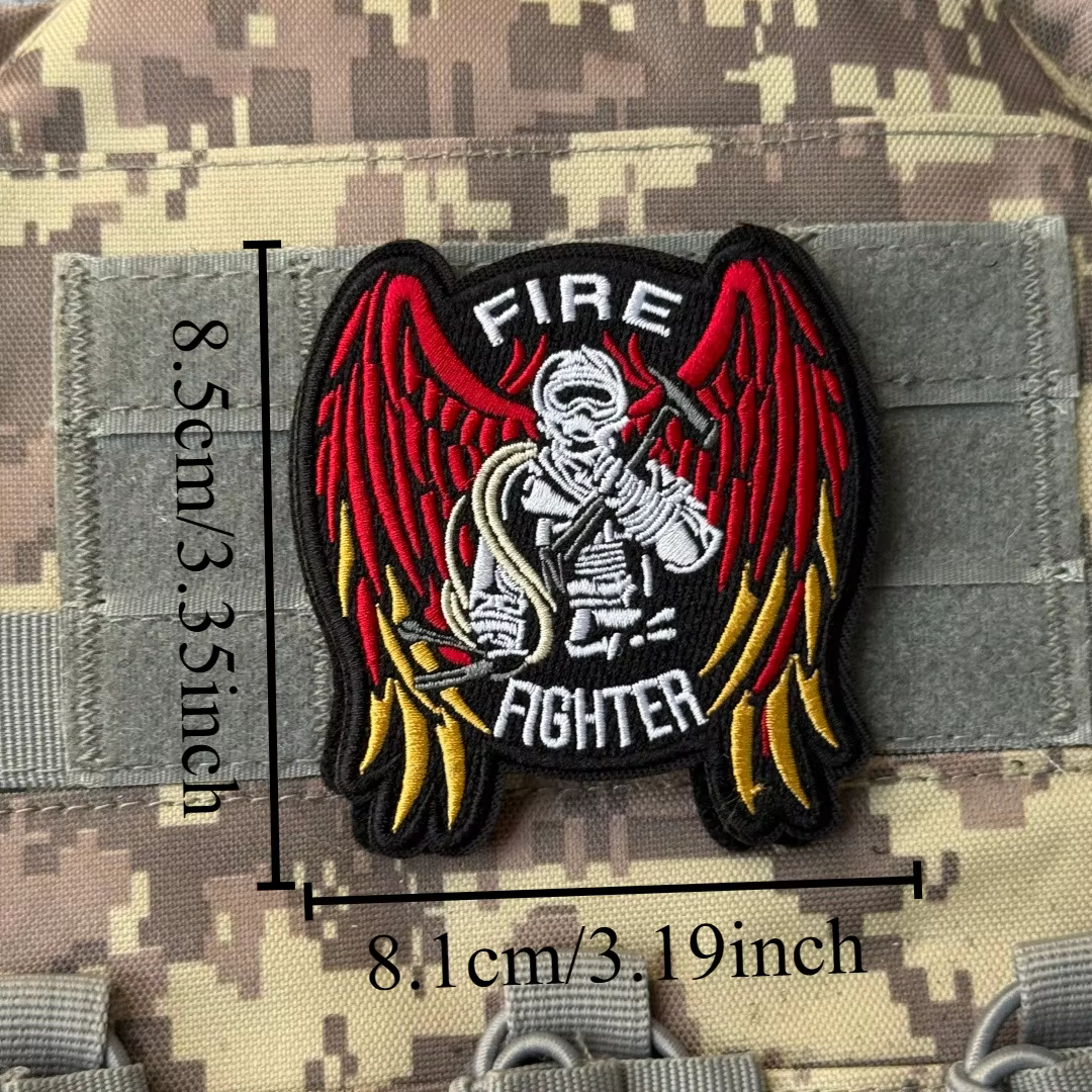 Parche velcro bordado bombero táctico – Gancho y bucle para mochila - imagen 3