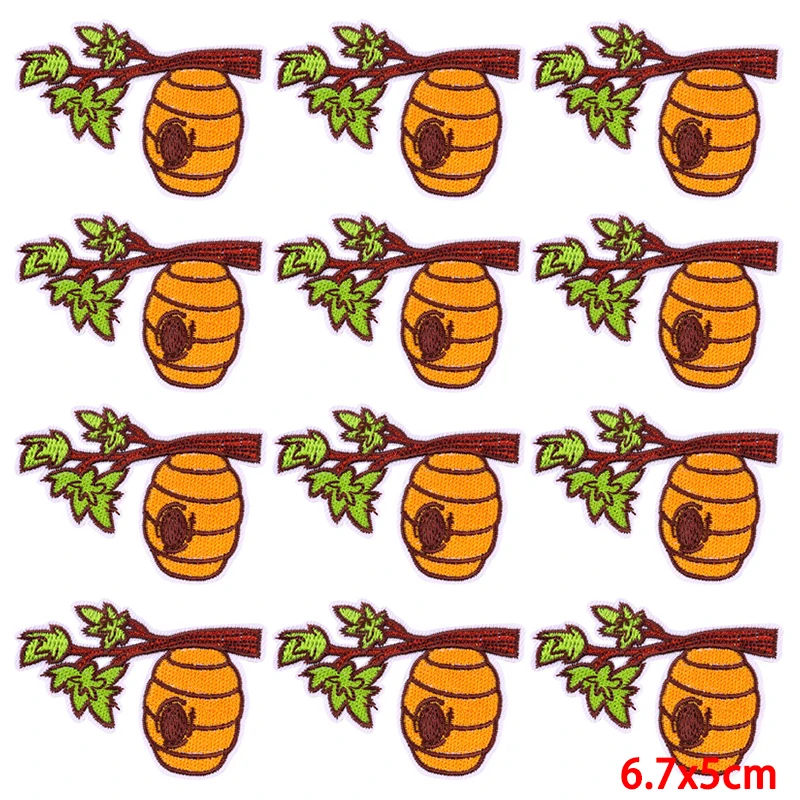Parche bordado de flores de abeja, parches para planchar para ropa, parche Fusible de costura de dibujos animados, parches bordados para ropa, 10 unidades por lote - imagen 5