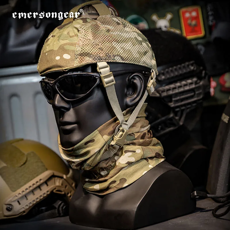 Máscara táctica Bandana de secado rápido pesca senderismo protección solar bufanda de sombra, gorra suave puede cargar gafas de visión nocturna