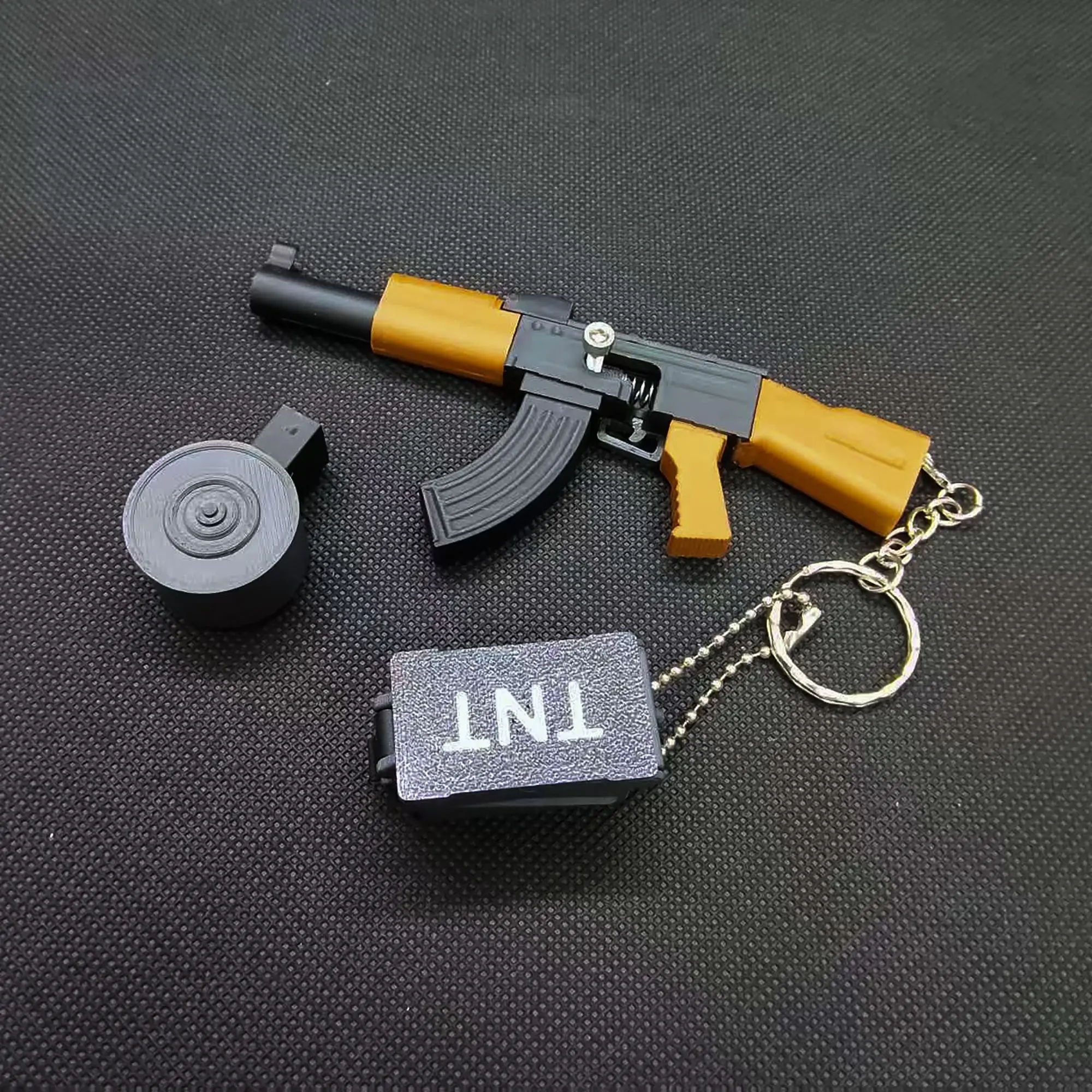 LLavero mini AK47 Rifle de pulso juguete Blaster BB Gun juguete llavero 3D impreso llavero juguetes de descompresión regalos geniales para niños - imagen 3