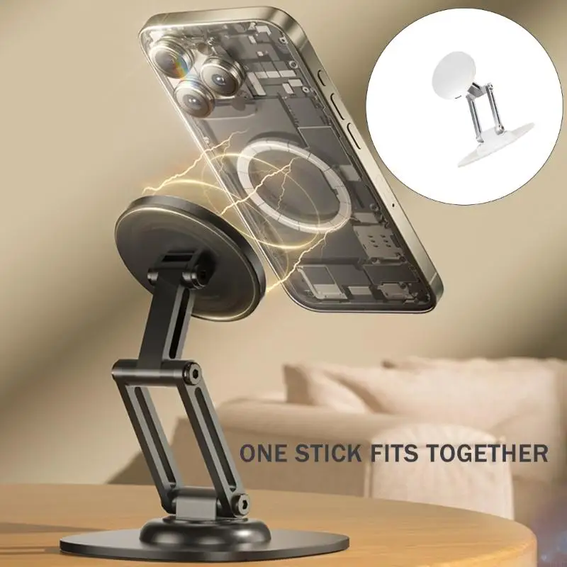 Soporte plegable Tabletop Stand Portable Desktop Phonor teléfono magnético Plegable Plegado 360 grados K1KF - imagen 5