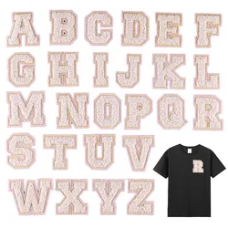 Pack apliques chenilla letras A-Z números 0-9 dorados para planchar – personalizado