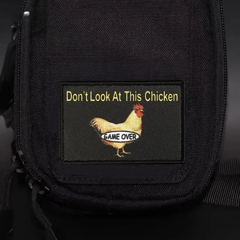 No parezca este parche con estampado de pollo insignia de moral militar táctica gancho y bucle mochila ropa pegatina decorativa brazalete