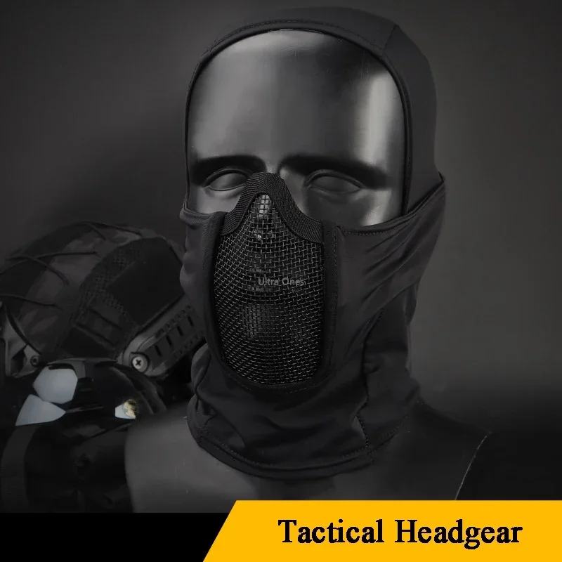 Máscara táctica de cara completa de malla de acero para caza, máscara de Paintball Airsoft, casco CS, juego, motocicleta, tiro, ciclismo, máscaras protectoras - imagen 4