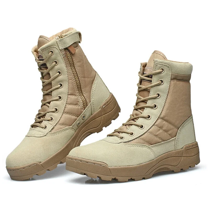 Botas tácticas de desierto para hombre, Zapatos de seguridad para el trabajo, botines de combate - imagen 3