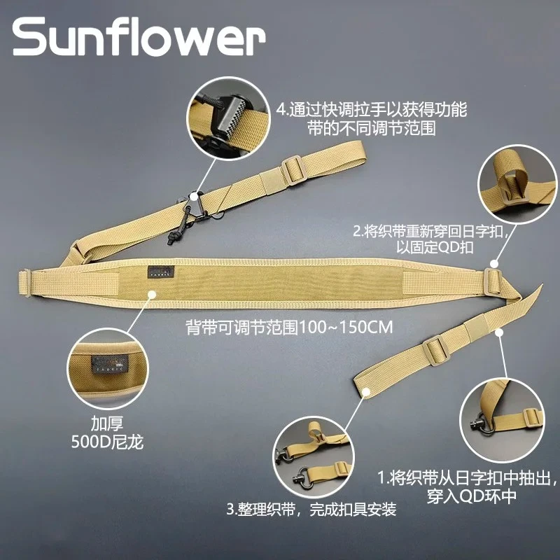 Correas de nailon de 1/2 puntos para Rifles duraderos multiusos, pistolas tácticas QD, ajuste rápido de longitud, accesorios de caza para hombros - imagen 3