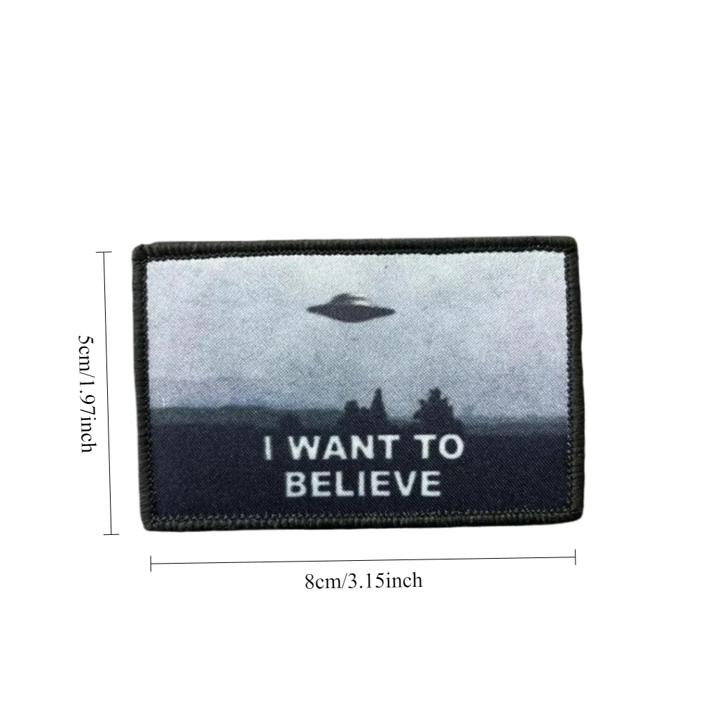 Quiero creer parche táctico gancho y bucle área militar OVNI dirigible moral insignia brazalete tela mochila pegatina - imagen 5