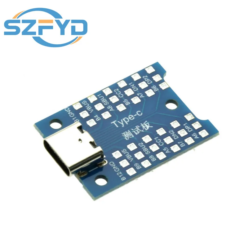 Placa de ruptura tipo C, interfaz USB, placa de carga de prueba USB, conector adaptador de placa PCB de prueba USB 3,1 tipo C, 1-10 Uds. - imagen 3