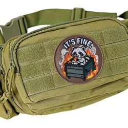 Parche bordado táctico mapache Dumpster Fire con gancho y bucle